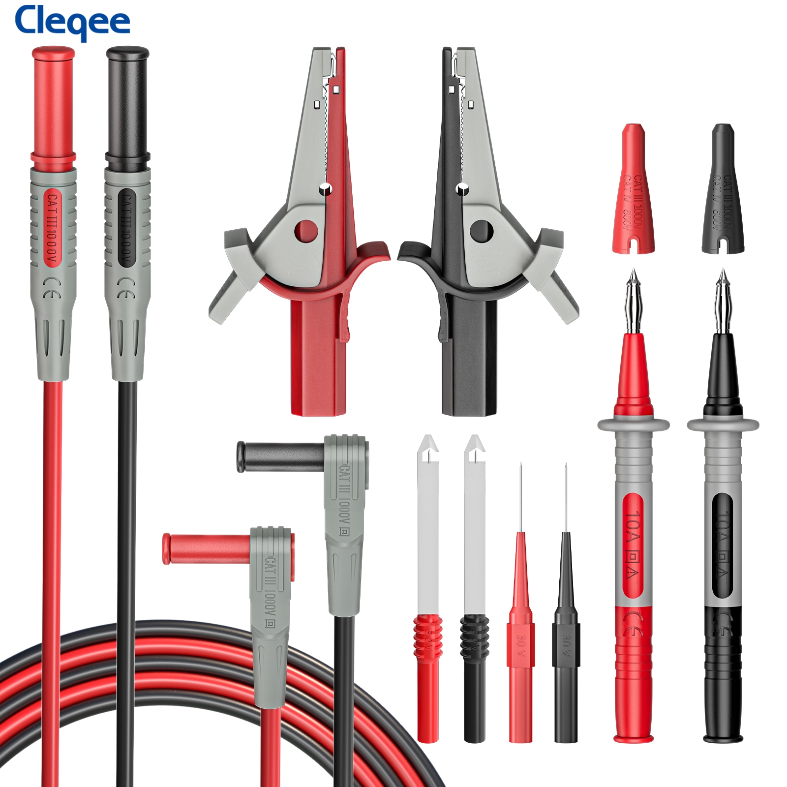 Crocodile Clip Set - Cleqee CKT004 multimeter test lead kit