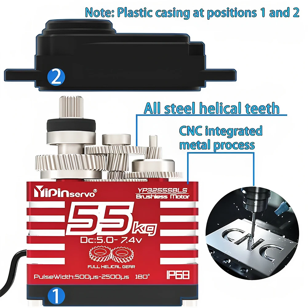 55kg Digital Servo 7.4V 180/27 - Servo Motor Sg90 reseña y precio