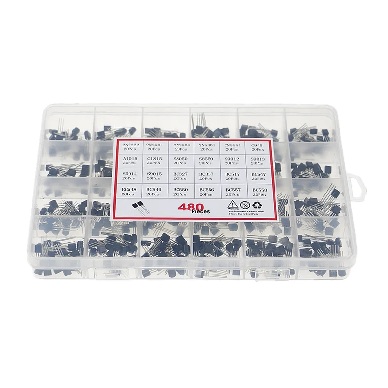 480Pcs 24Types NPN PNP Transis - Mosfet Transistor Set reseña y precio