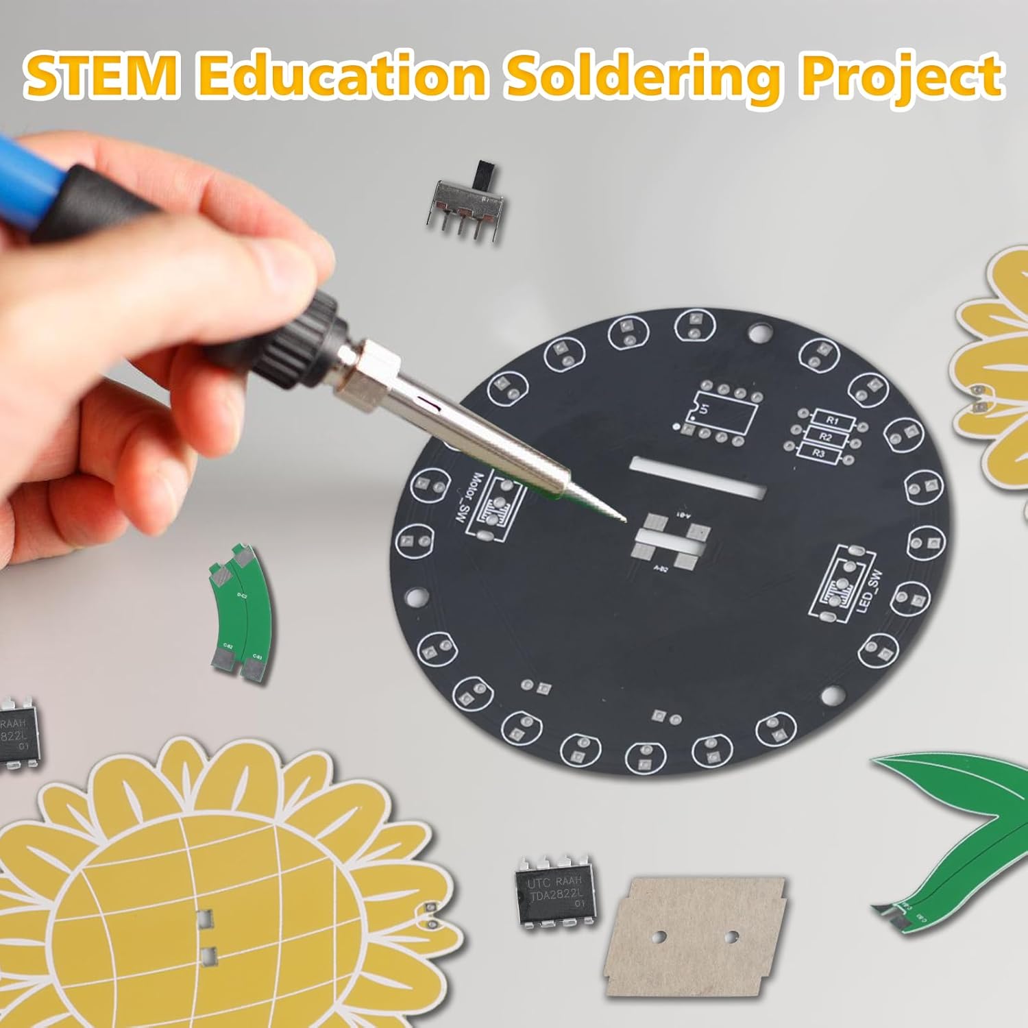 Light Chasing Sunflower Solder - Diy Electronics Projects For Adults reseña y precio
