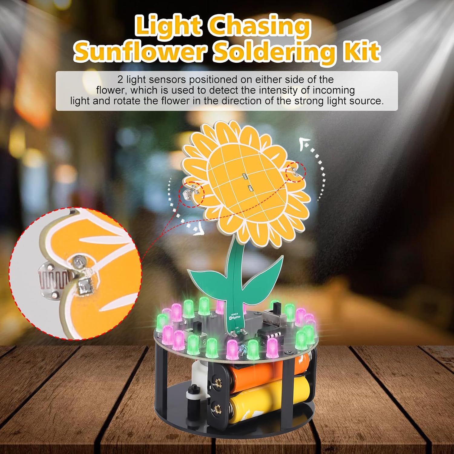 Light Chasing Sunflower Solder - Diy Electronics Projects For Adults reseña y precio