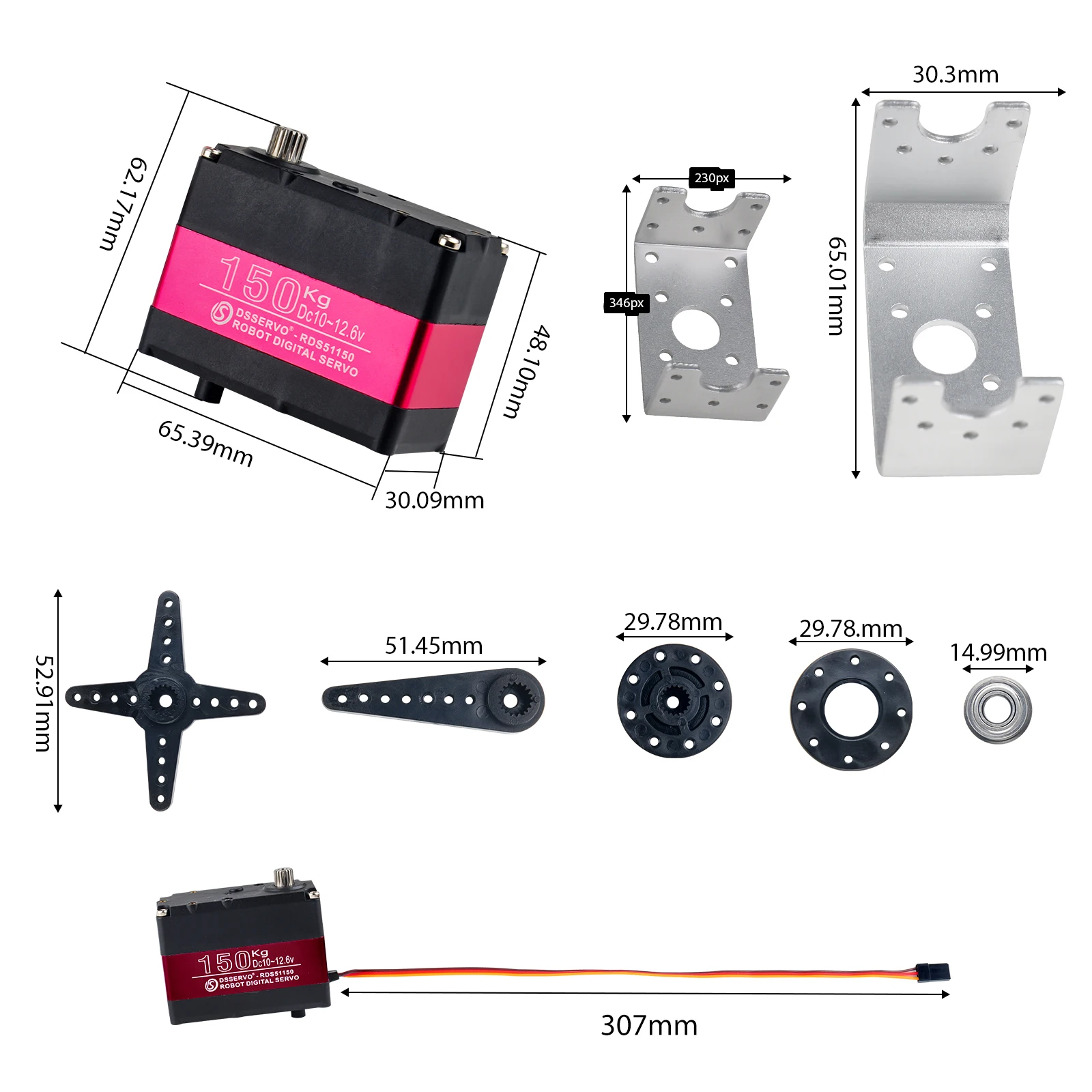 Dsservo 150KG 12V RDS51150 Dou - Servo Motor Sg90 reseña y precio