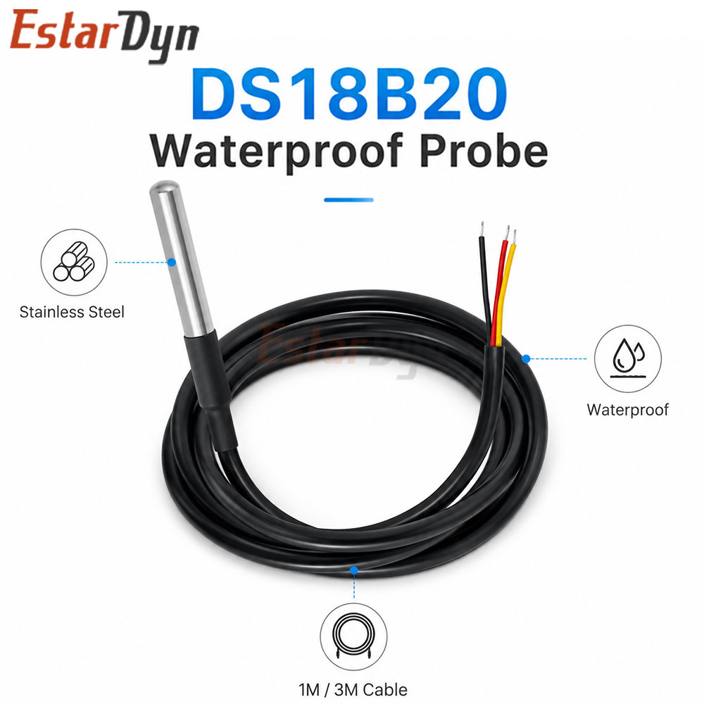 Estardyn DS18B20 Waterproof Di - Ds18B20 Temperature Sensor reseña y precio