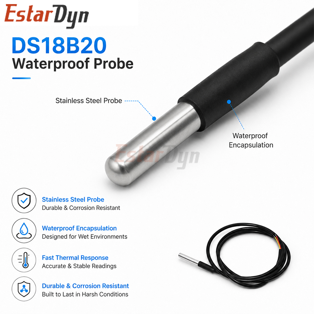 Estardyn DS18B20 Waterproof Di - Ds18B20 Temperature Sensor reseña y precio