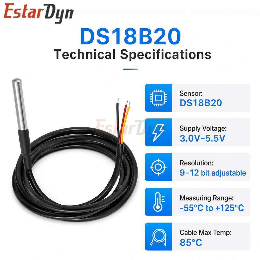 Estardyn DS18B20 Waterproof Di - Ds18B20 Temperature Sensor reseña y precio