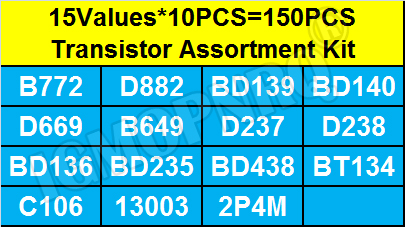 150PCS TO-126 Transistor Assor - Mosfet Transistor Set reseña y precio