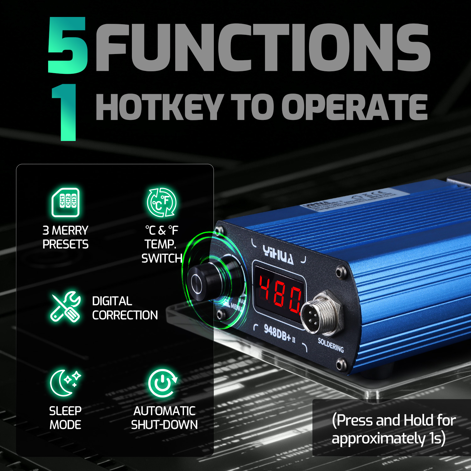 YIHUA 948DB+-II 75W Quick Heat - Diy Soldering Station No Electronics reseña y precio
