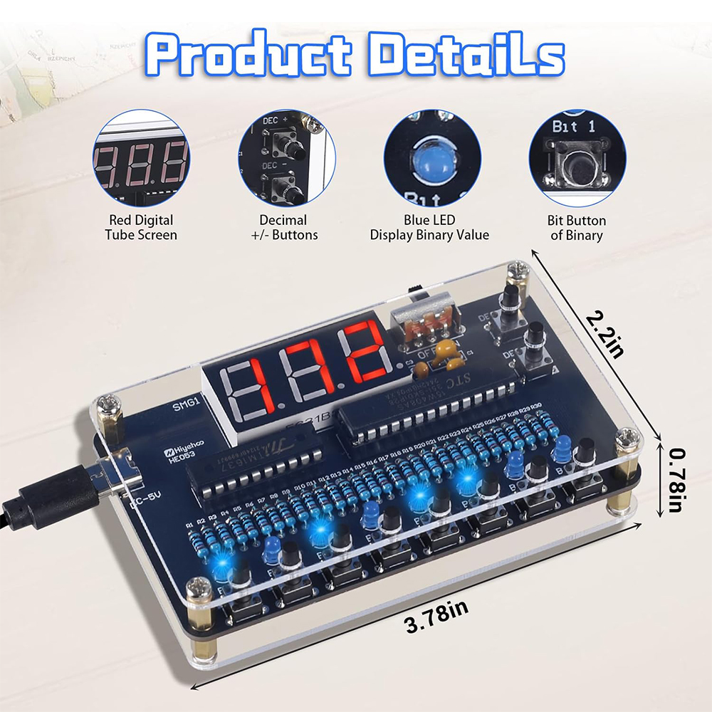 DIY Electronic Kit Binary to D - Diy Electronics Projects For Adults reseña y precio