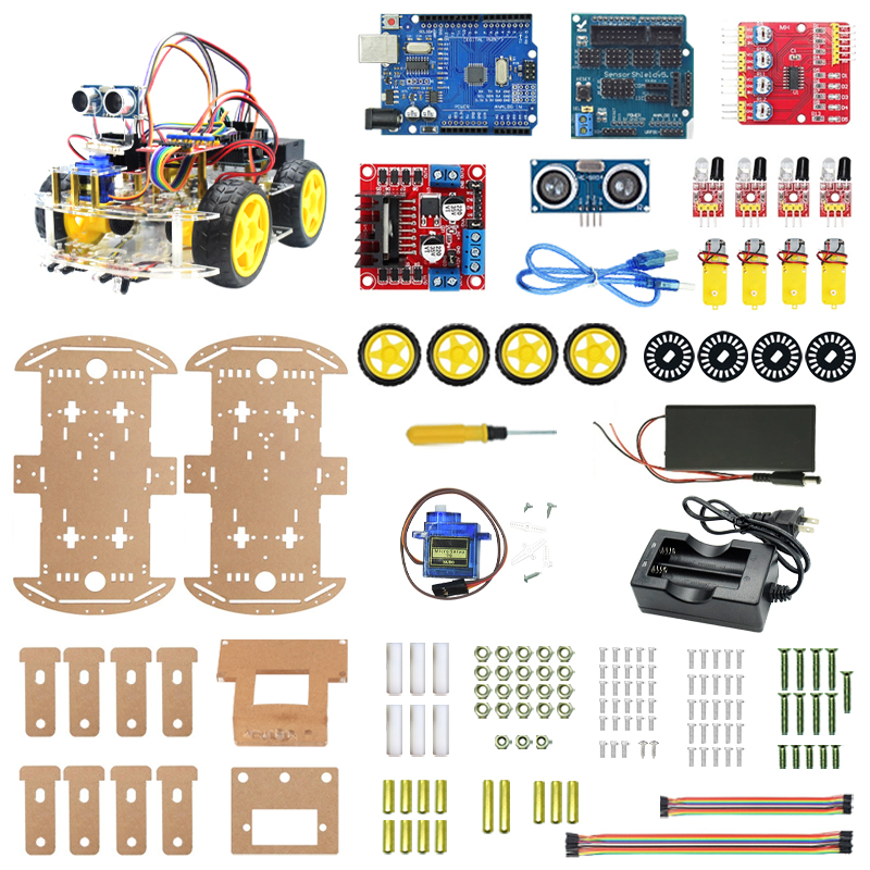 4WD Smart Robot Car Chassis Ki - Diy Robot Electronics Kit reseña y precio