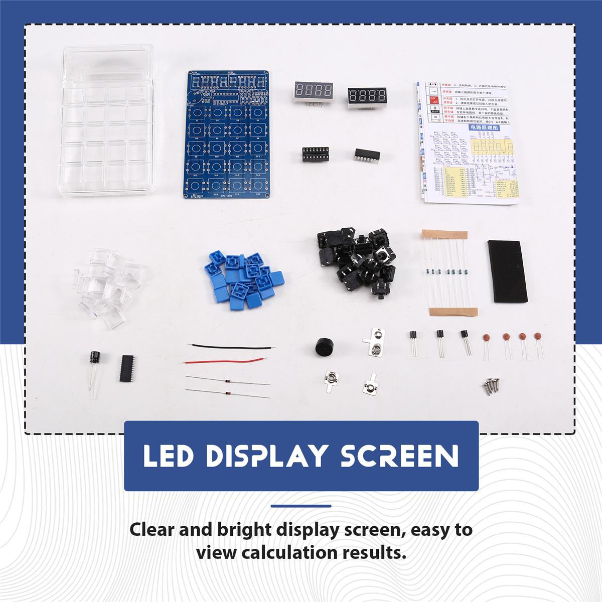 DIY Calculator Kit with LED Di - Diy Electronics Projects For Adults reseña y precio