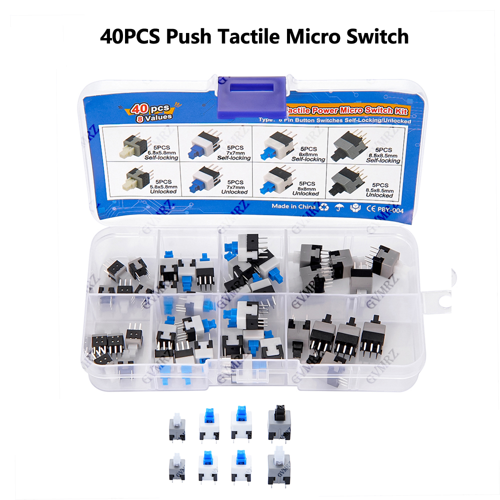 40PCS 8Values Push Tactile Mic - Diy Electronics Supplies reseña y precio