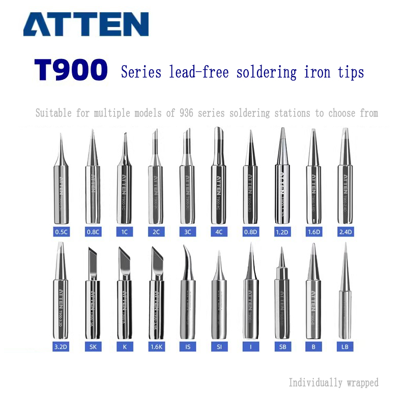 Original ATTEN 5Pcs T900-M Aut - Diy Soldering Station No Electronics reseña y precio