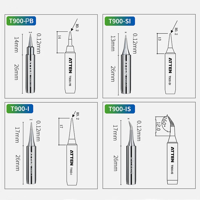 Original ATTEN 5Pcs T900-M Aut - Diy Soldering Station No Electronics reseña y precio