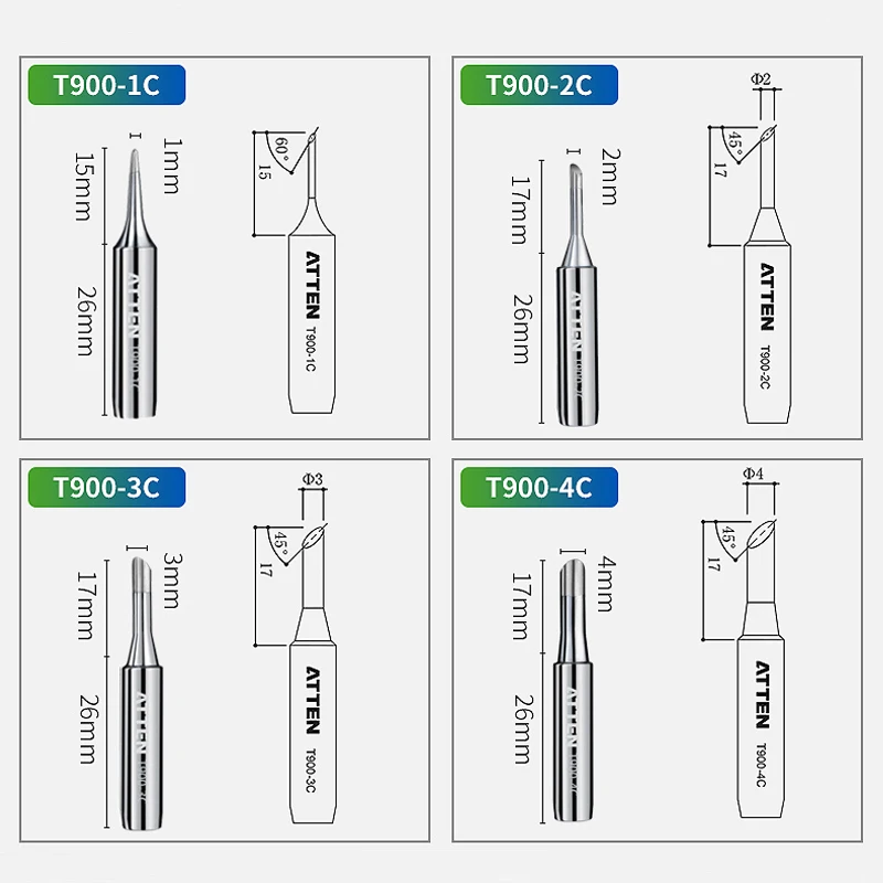 Original ATTEN 5Pcs T900-M Aut - Diy Soldering Station No Electronics reseña y precio
