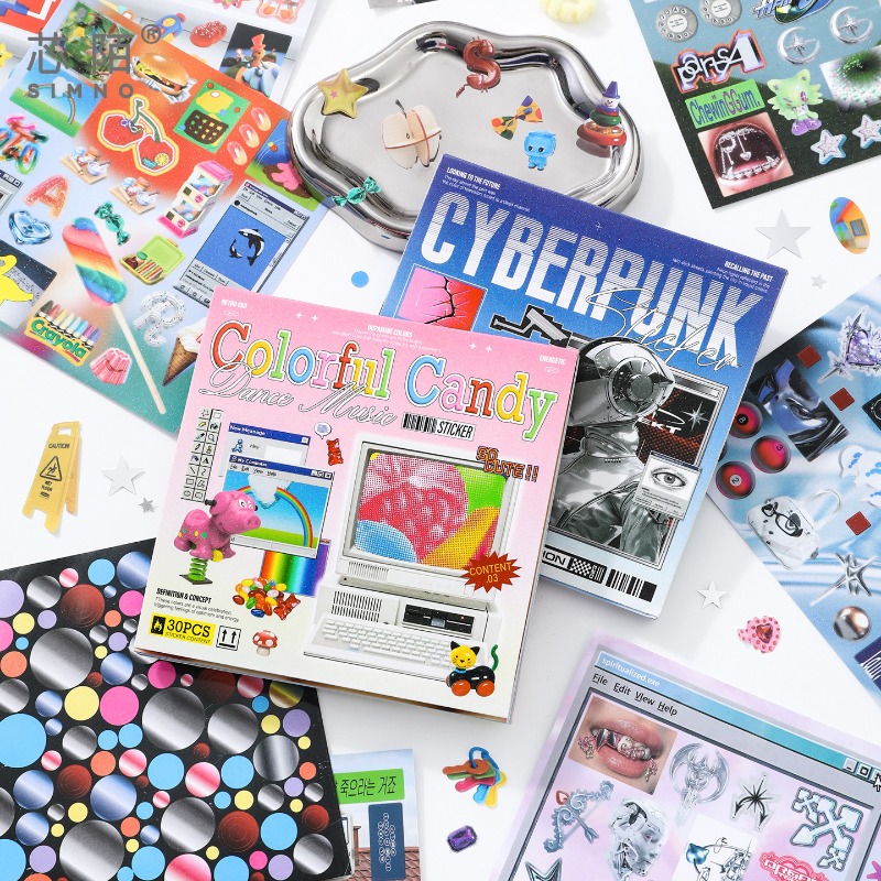 Cyberpunk Theme Die-Cut Sticke - Diy Electronics Book reseña y precio