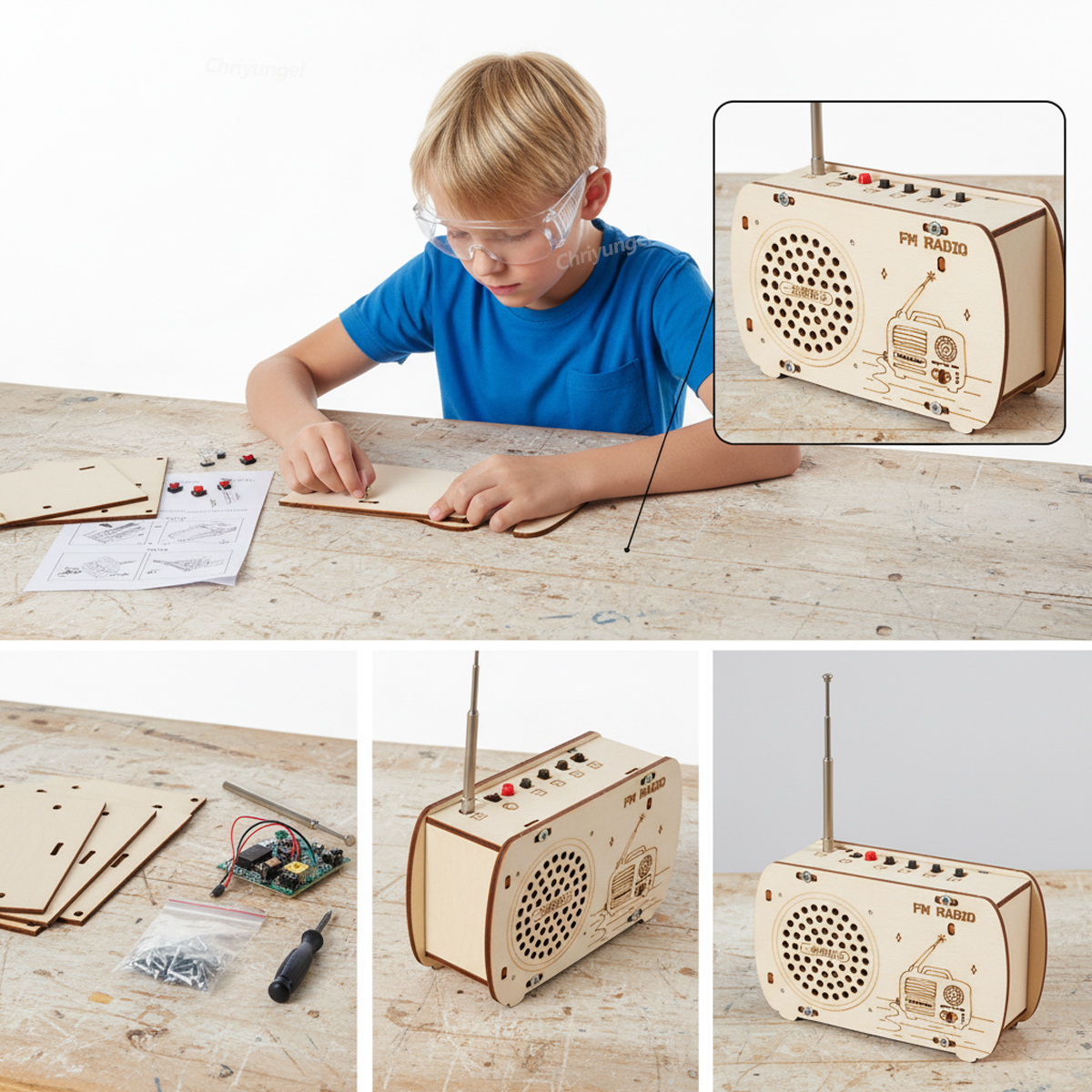 DIY Wooden Radio Kit Retro FM  - Diy Electronics Kids reseña y precio