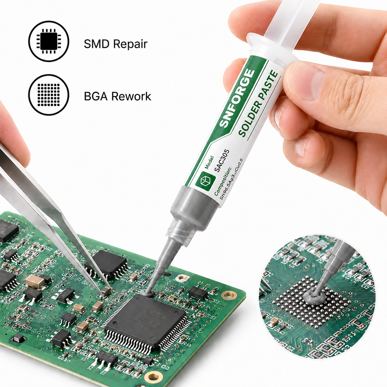 SAC305 Solder Paste Welding Ti - Diy Electronics Workshop reseña y precio