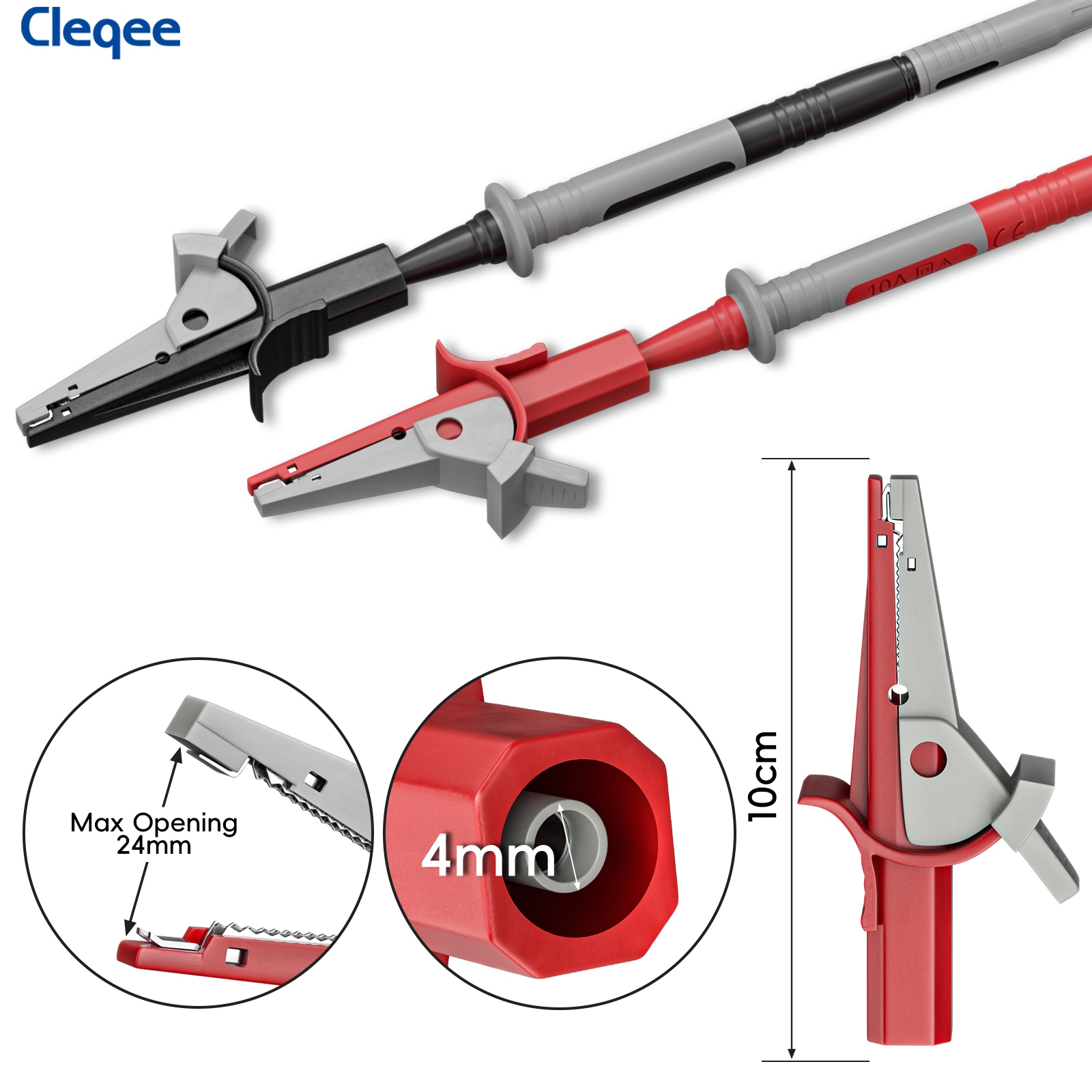 Cleqee CKT004 multimeter test  - Crocodile Clip Set reseña y precio