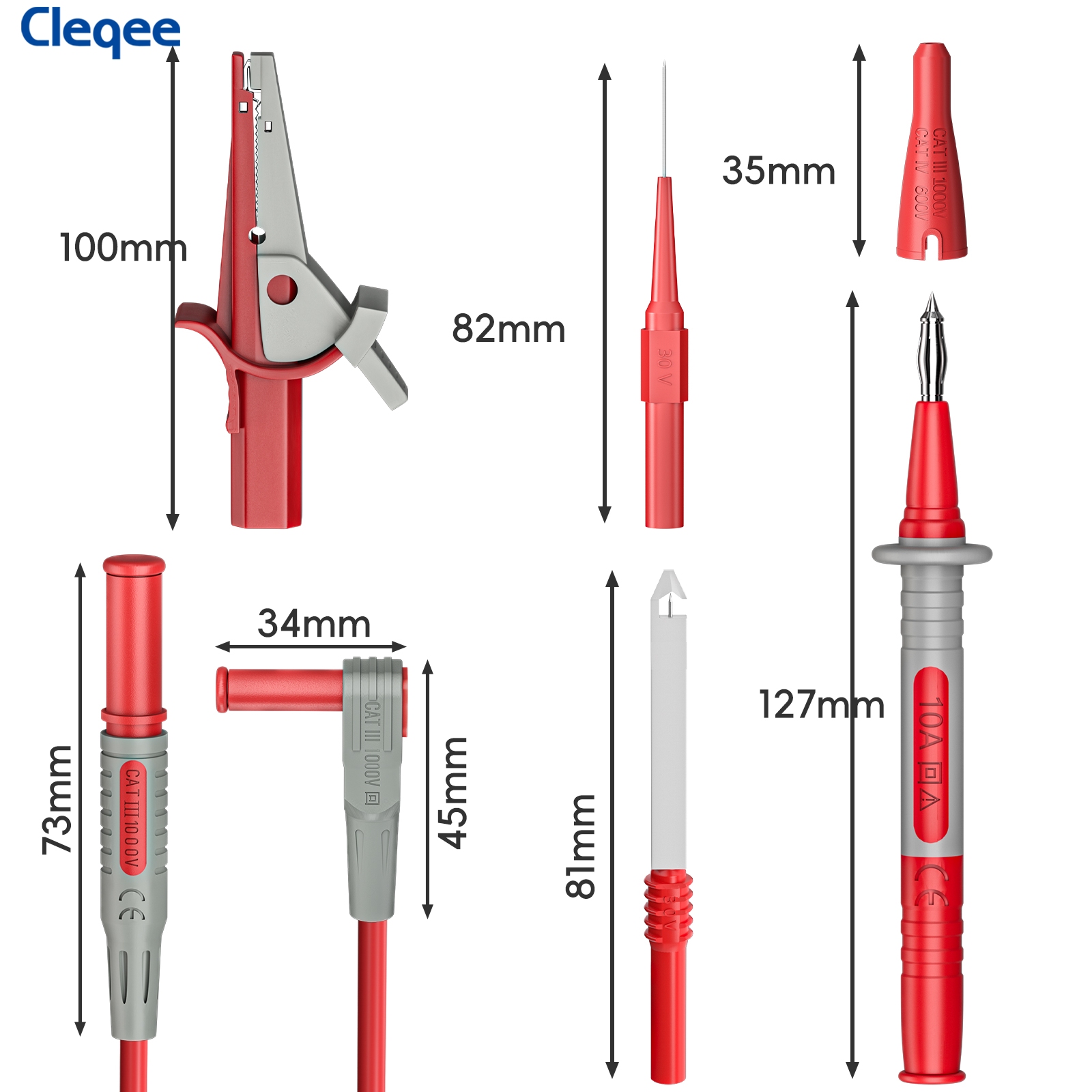 Cleqee CKT004 multimeter test  - Crocodile Clip Set reseña y precio