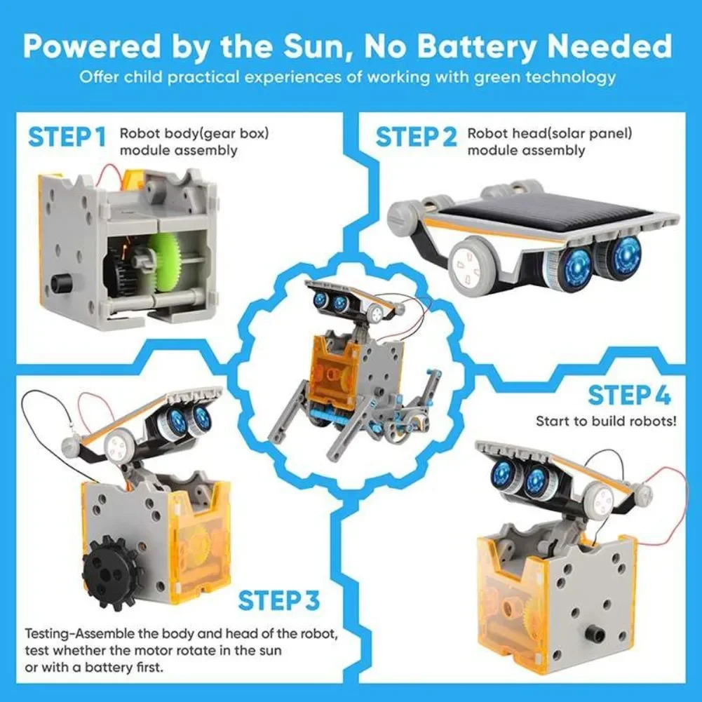 13 in 1 Solar Powered Robot Sc - Diy Electronics For Kids reseña y precio