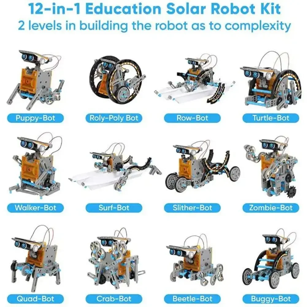 13 in 1 Solar Powered Robot Sc - Diy Electronics For Kids reseña y precio