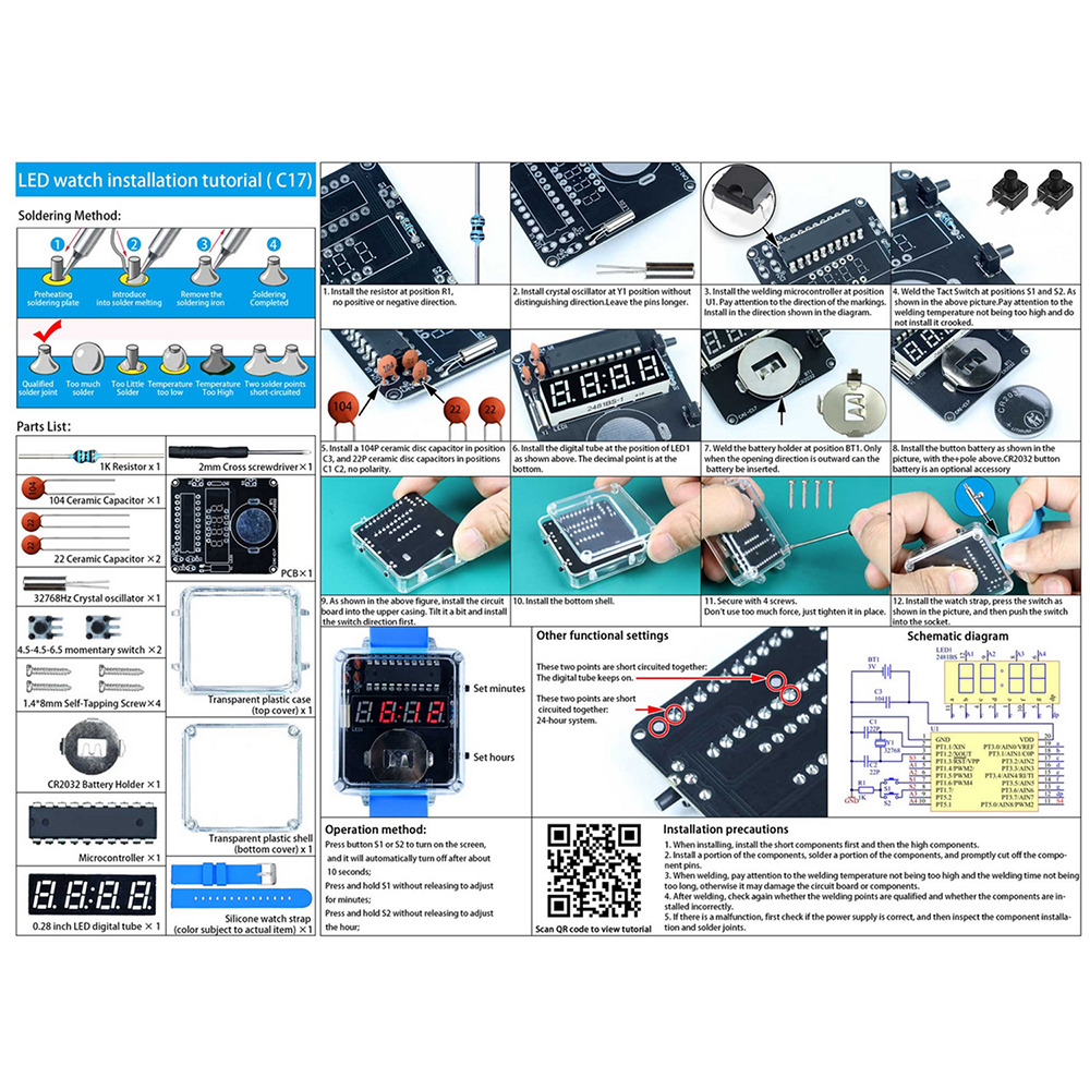 DIY Electronic Watch Kit 0.28' - Diy Electronics Kids reseña y precio